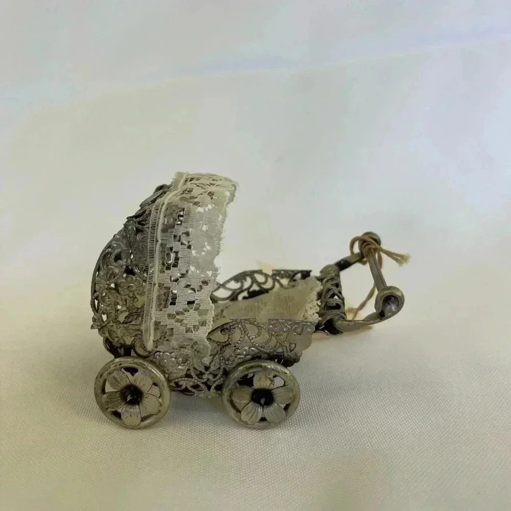 Vintage Italian 24Kt Sterling Silver Tiny Carriage by BUBA - Picture 4 of 6